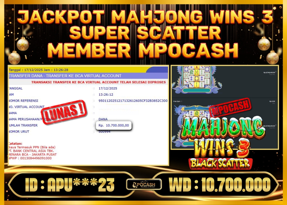 MPOCASH JACKPOT MAHJONG WINS 3 SUPER SCATTER
